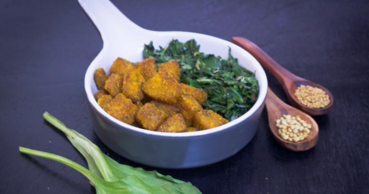 Sweet Potato Tossed in Spices with Sauteed Spinach & Amaranth Leaves