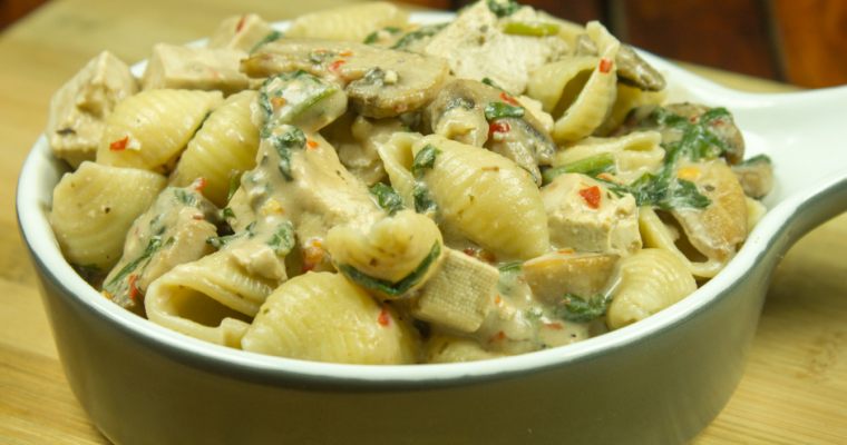 Pasta With Creamy Spinach & Soy Sauce