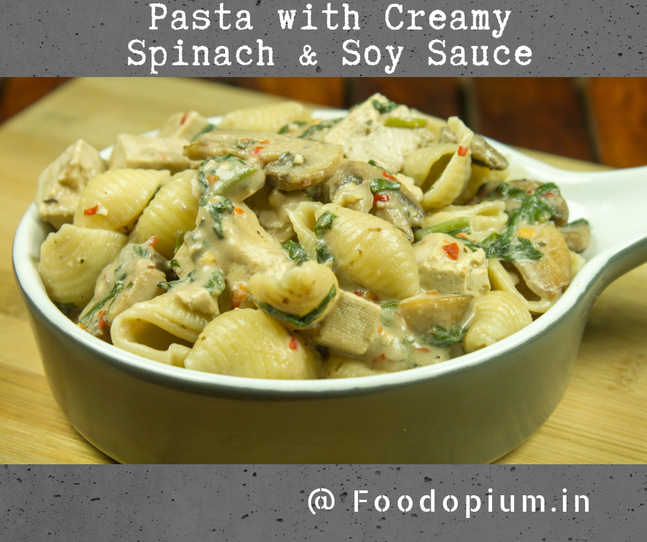 Pasta With Creamy Spinach & Soy Sauce